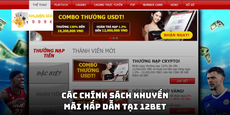 Các chính sách khuyến mãi hấp dẫn tại 12BET