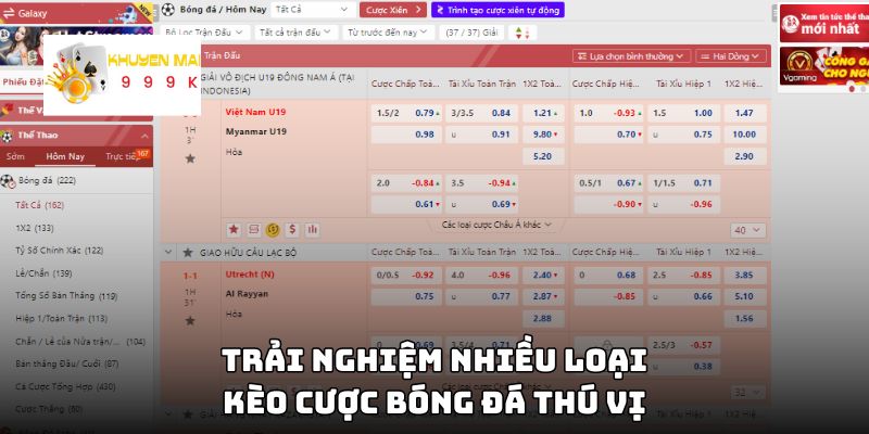 Trải nghiệm nhiều loại kèo cược bóng đá thú vị