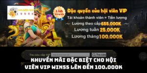 Khuyến mãi đặc biệt cho hội viên VIP Win55 lên đến 100.000k