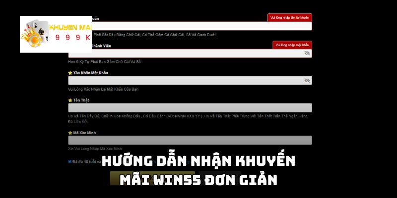 Hướng dẫn nhận khuyến mãi Win55 đơn giản