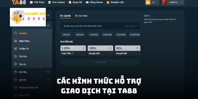 Các hình thức hỗ trợ giao dịch tại TA88